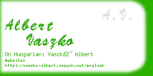 albert vaszko business card